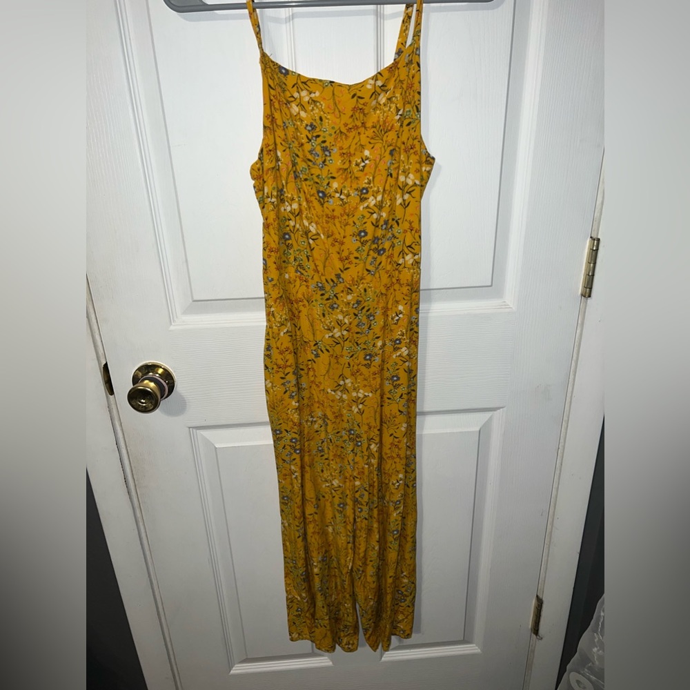 Old Navy Yellow Floral Jumpsuit